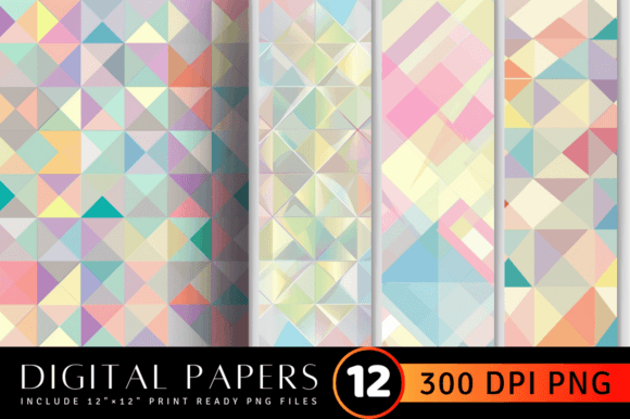 Download Colorful Pastel Geometric Digital Paper - Digital paper Collection