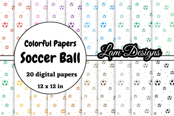 Download Hand-drawn Soccer Ball Digital Papers - Digital paper Collection