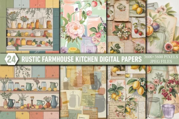 Download Rustic Farmhouse Digital Paper - Digital paper Collection