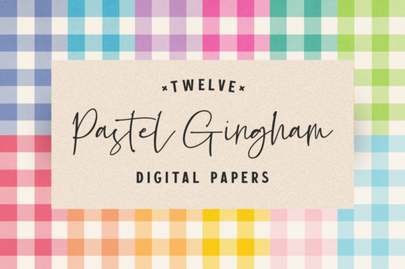 Download Pretty Pastel Gingham Digital Papers - Digital paper Collection