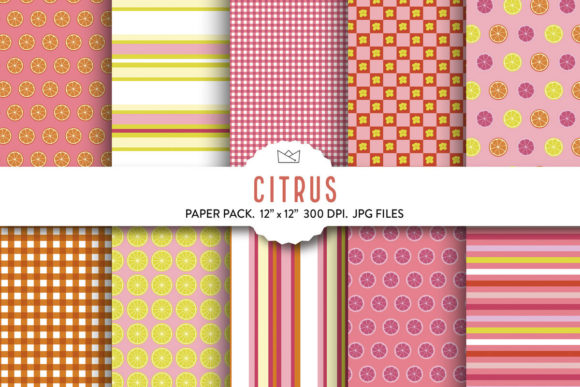 Download Citrus Digital Paper, Citrus Lemon Paper - Digital paper Collection