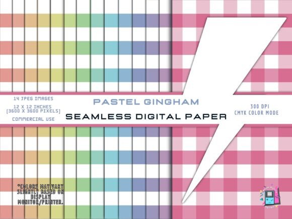 Download Seamless Pastel Gingham Digital Papers - Digital paper Collection