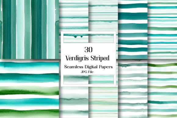 Download Verdigris Striped Digital Papers - Digital paper Collection