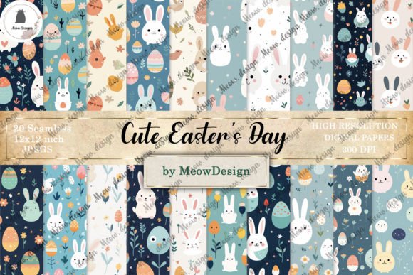 Download Cute Easter Digital Papers - Digital paper Collection