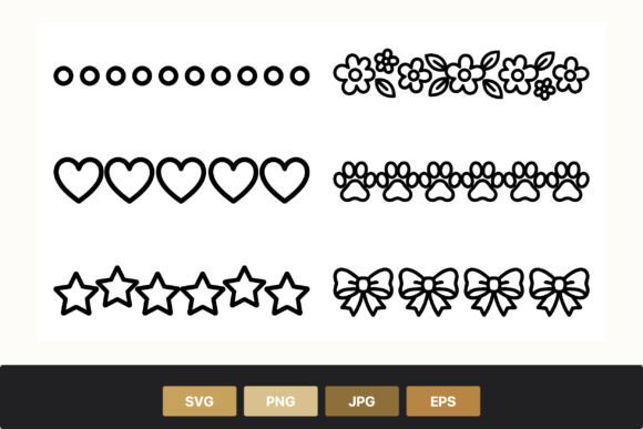 Download Black White Circle Flower Heart Paw Star - Black Collection