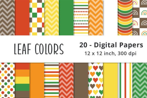 Download Fall Leaf Color Digital Paper Background - Digital paper Collection