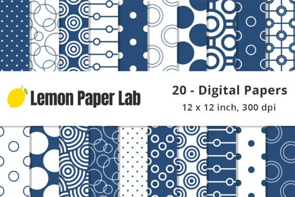Download Fall Navy Polka Dot Digital Paper - Digital paper Collection
