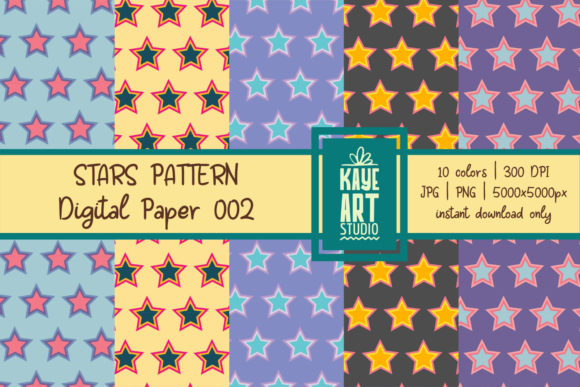 Download Stars Pattern Digital Paper 002 - Digital paper Collection