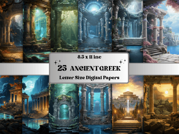 Download Ancient Greek Background Digital Paper - Digital paper Collection