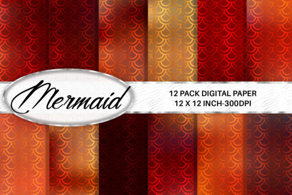 Download Red Mermaid Scales Digital Paper - Digital paper Collection