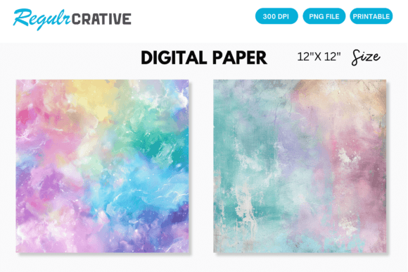 Download Rainbow Color Pastel Digital Paper Pack - Digital paper Collection
