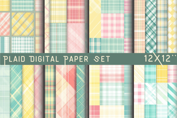 Download Plaid Digital Paper Set - Digital paper Collection