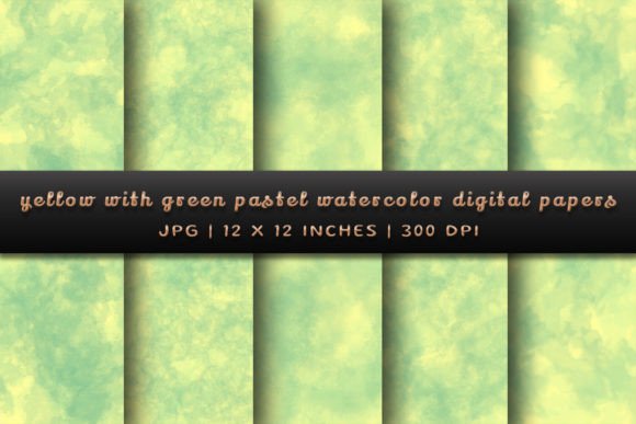 Download Yellow with Green Pastel Digital Papers - Digital paper Collection