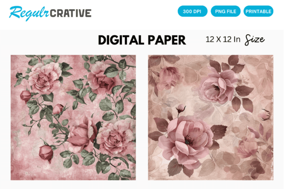 Download Dusty Rose Digital Paper Backgrounds - Digital paper Collection