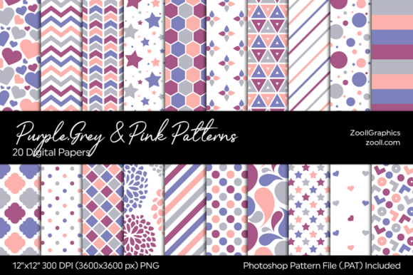 Download Purple, Grey and Pink Digital Papers - Digital paper Collection