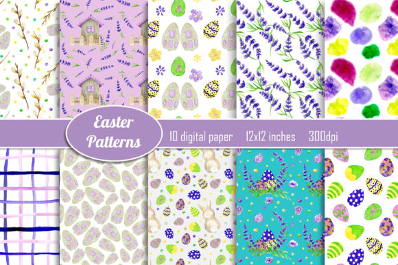 Download Easter Digital Papers, Seamless Bunny - Digital paper Collection