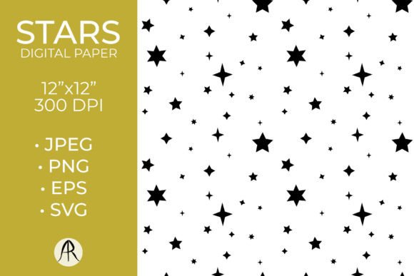 Download Monochrome Stars Digital Paper - Digital paper Collection