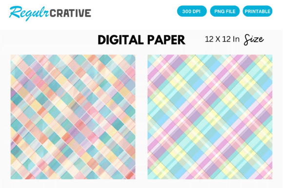 Download Pastel Gingham Digital Paper Pattern - Digital paper Collection