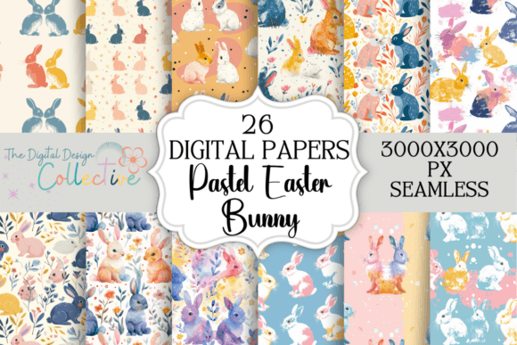 Download Easter Digital Papers, Seamless Bunny - Digital paper Collection