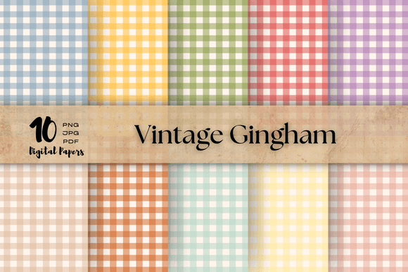 Download Vintage Gingham Patterns | Digital Paper - Digital paper Collection