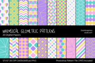 Download Whimsical Geometric Digital Papers - Digital paper Collection