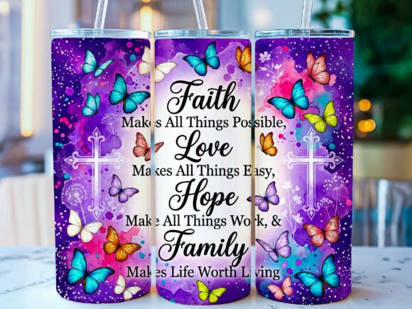 Download Faith Hope 20oz Skinny Tumbler Wrap - Premium Bundle