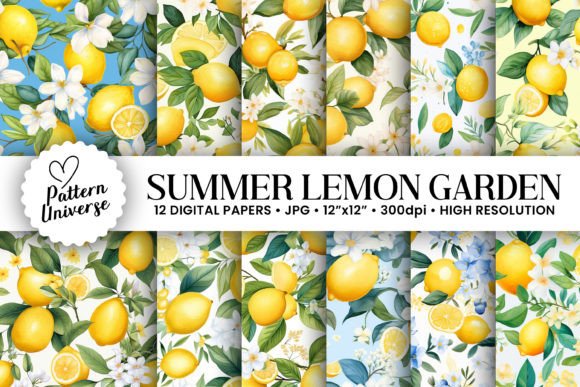 Download Summer Lemon's Garden Digital Papers - Digital paper Collection