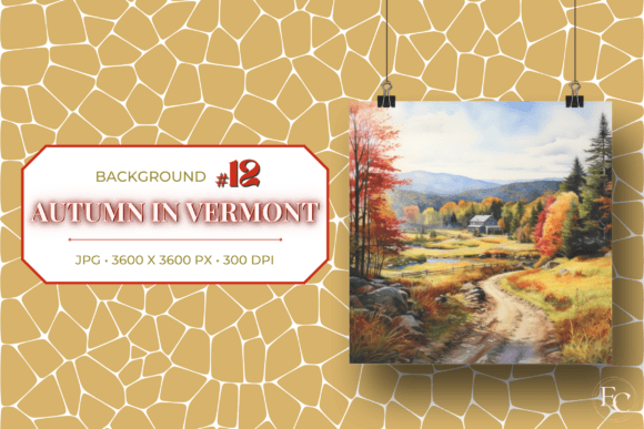 Download Fall Vermont Farmhouse Digital Paper - Digital paper Collection