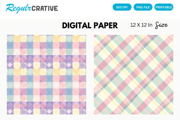 Download Pastel Gingham Digital Paper Pattern - Digital paper Collection