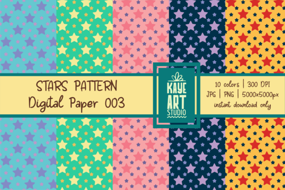 Download Stars Pattern Digital Paper 003 - Digital paper Collection