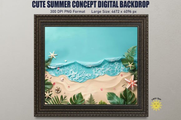 Download Cute Summer Concept Digital Backdrop - Digital backdrop Collection