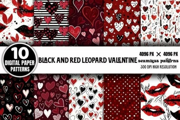 Download Black and Red Leopard Valentine Bundle - Black Collection
