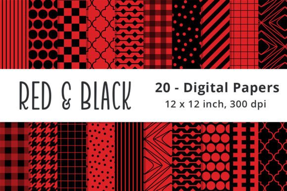 Download Red and Black Digital Scrapbook Papers - Black Collection