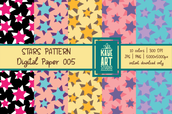 Download Stars Pattern Digital Paper 005 - Digital paper Collection