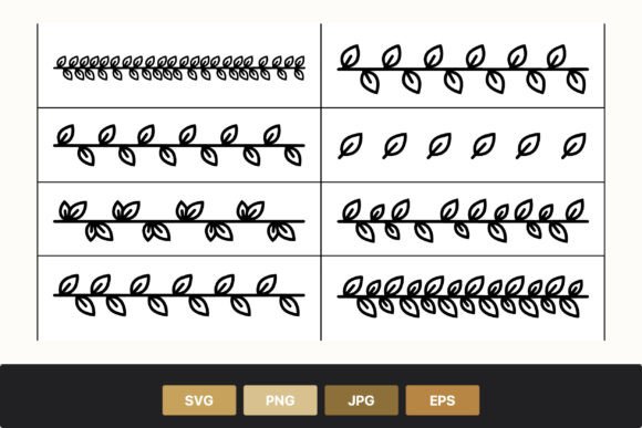 Download Leaf Line Borders Black White - Black Collection