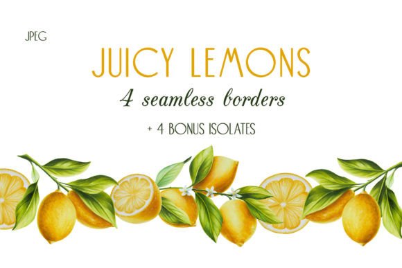 Download Juicy Lemons Seamless Borders/banners - Lemons Collection