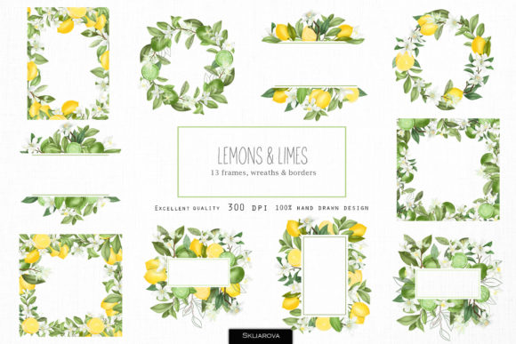 Download Lemons and Limes Wreaths and Frames - Lemons Collection