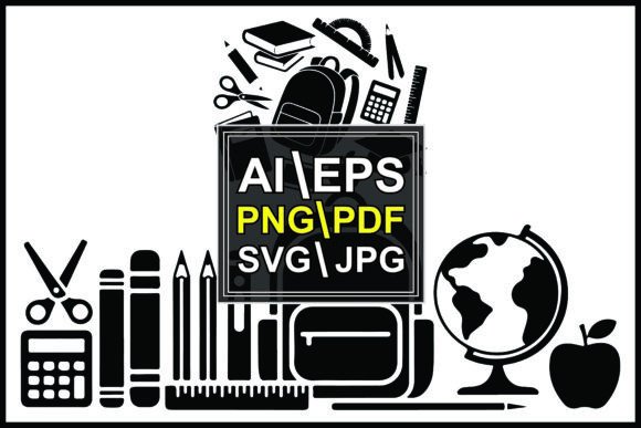 Download Black School Supplies Education - Black Collection