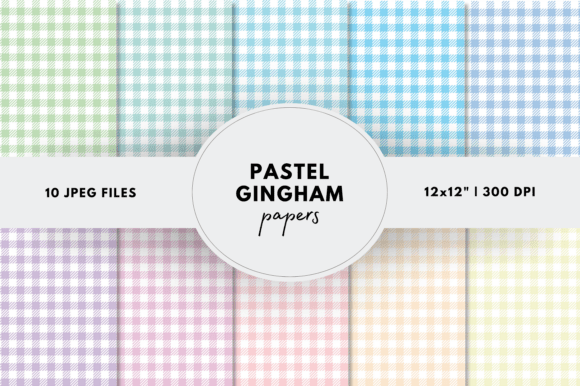 Download Pastel Gingham Digital Papers - Digital paper Collection