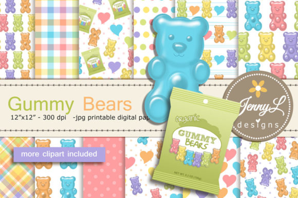 Download Gummy Bears Digital Papers and Clipart - Digital paper Collection