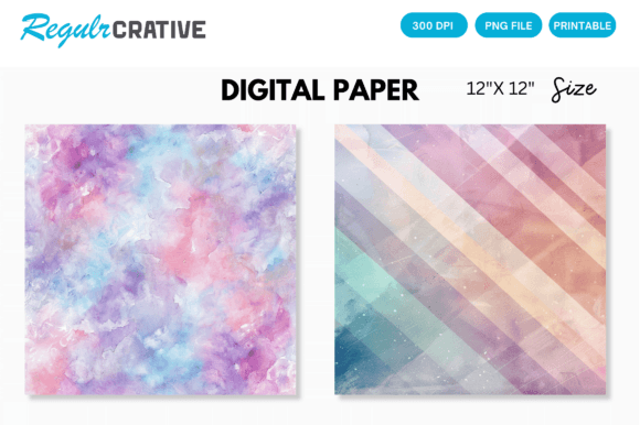 Download Rainbow Color Pastel Digital Paper Pack - Digital paper Collection