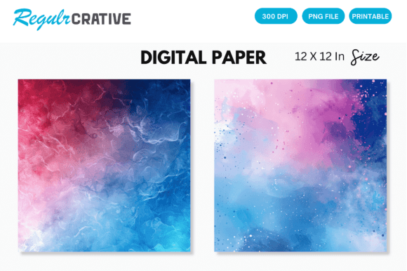 Download Printable Blue Pink Tone Digital Paper - Digital paper Collection