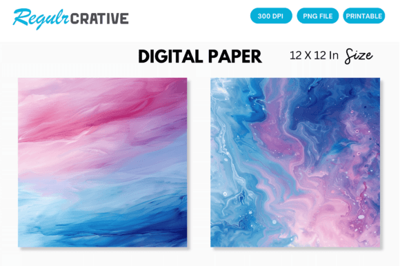 Download Printable Blue Pink Tone Digital Paper - Digital paper Collection