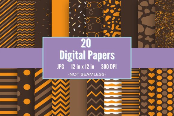 Download Orange and Brown Autumn Digital Papers - Digital paper Collection