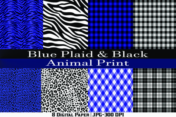 Download Blue Plaid &amp; Black Animal Prints - Black Collection