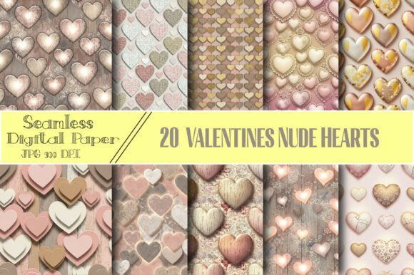 Download Valentines Nude Hearts Digital Papers - Digital paper Collection