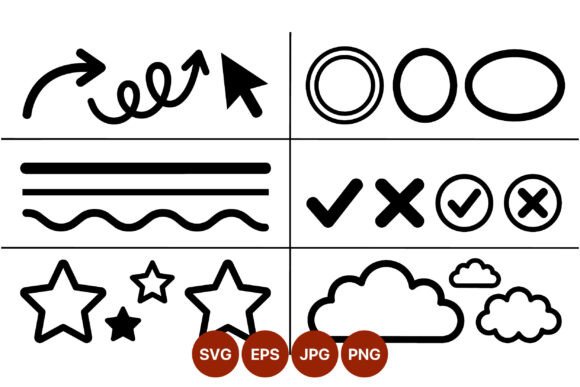 Download Black and White Arrow Star and Cloud - Black Collection