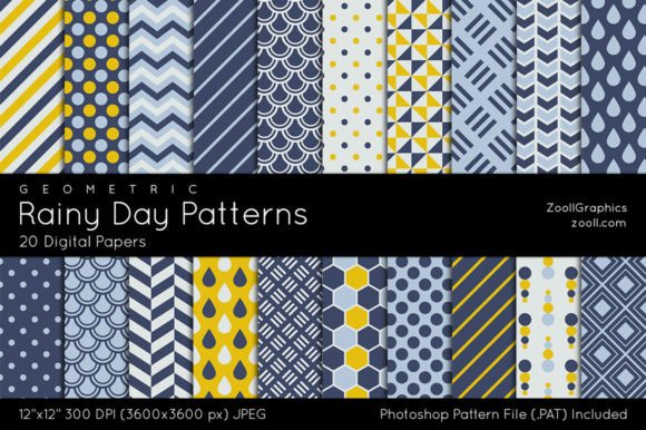 Download Rainy Day Geometric Digital Papers - Digital paper Collection