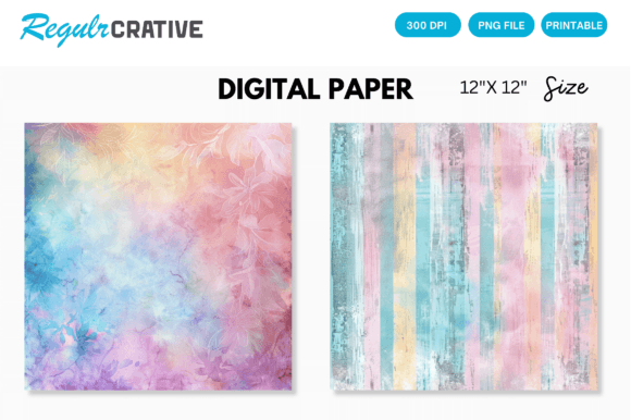 Download Rainbow Color Pastel Digital Paper Pack - Digital paper Collection