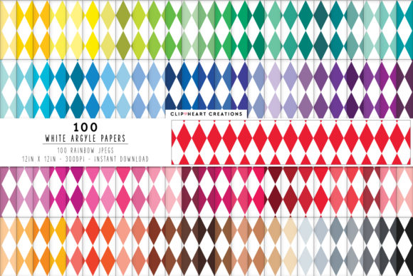 Download 100 Argyle Pattern Digital Papers - Digital paper Collection